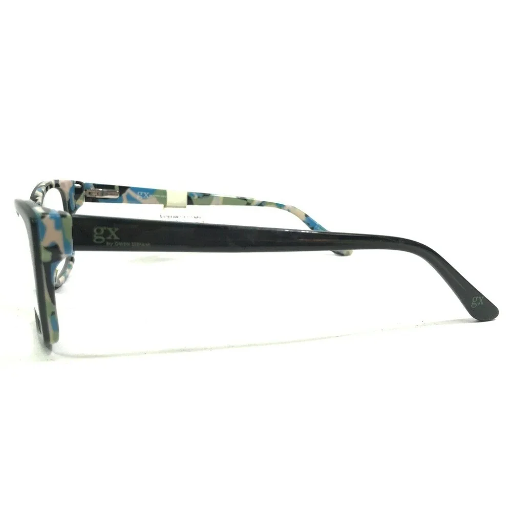 Gwen Stefani GX 011 NAV Eyeglasses Frames Black Blue Square Cat Eye 51-16-135